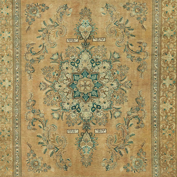 Machine Washable Abstract Metallic Gold Rug, wshabs2803