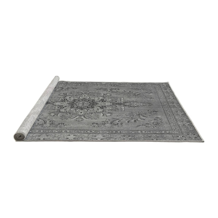 Sideview of Machine Washable Abstract Gray Modern Rug, wshabs2803gry