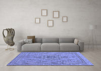 Machine Washable Abstract Blue Modern Rug, wshabs2803blu