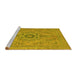 Sideview of Machine Washable Abstract Yellow Modern Rug, wshabs2803yw