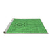 Sideview of Machine Washable Abstract Emerald Green Modern Area Rugs, wshabs2803emgrn