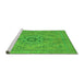 Sideview of Machine Washable Abstract Green Modern Area Rugs, wshabs2803grn