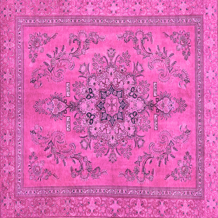 Square Machine Washable Abstract Pink Modern Rug, wshabs2803pnk