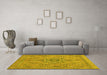 Machine Washable Abstract Yellow Modern Rug in a Living Room, wshabs2803yw