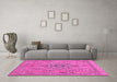 Machine Washable Abstract Pink Modern Rug in a Living Room, wshabs2803pnk