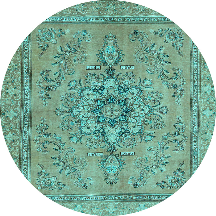 Round Machine Washable Abstract Light Blue Modern Rug, wshabs2803lblu