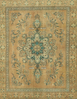 Abstract Metallic Gold Modern Rug, abs2803