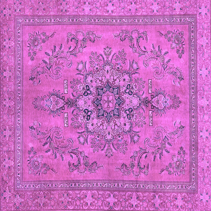 Square Machine Washable Abstract Purple Modern Area Rugs, wshabs2803pur