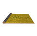 Sideview of Abstract Yellow Modern Rug, abs2803yw