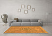 Machine Washable Abstract Orange Modern Area Rugs in a Living Room, wshabs2803org