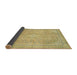 Sideview of Abstract Golden Brown Yellow Modern Rug, abs2804