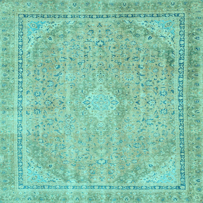 Square Abstract Light Blue Modern Rug, abs2804lblu