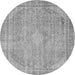 Round Abstract Gray Modern Rug, abs2804gry