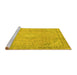 Sideview of Machine Washable Abstract Yellow Modern Rug, wshabs2804yw