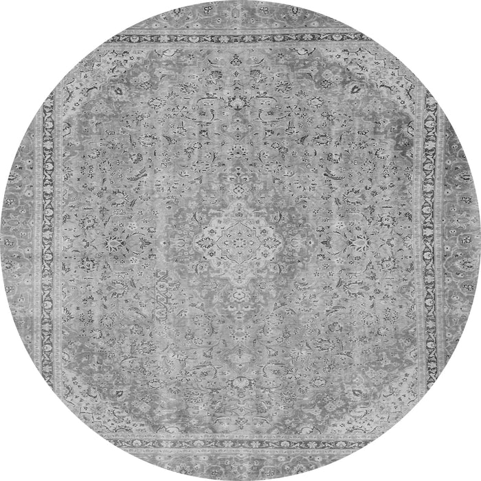 Round Machine Washable Abstract Gray Modern Rug, wshabs2804gry