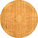 Round Abstract Orange Modern Rug, abs2804org