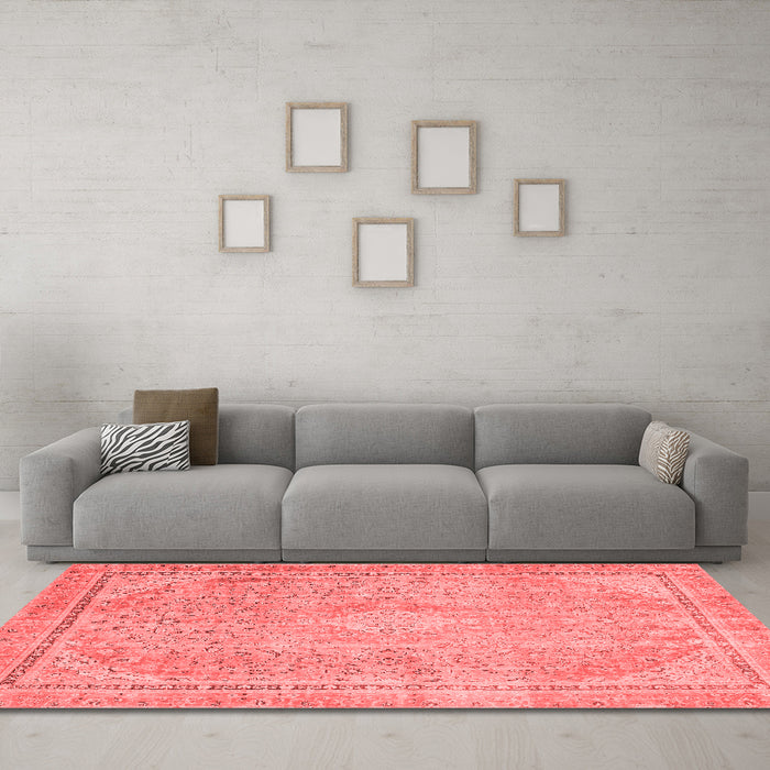 Modern Red Washable Rugs