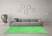 Machine Washable Abstract Emerald Green Modern Area Rugs in a Living Room,, wshabs2804emgrn