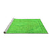 Sideview of Machine Washable Abstract Green Modern Area Rugs, wshabs2804grn