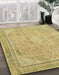 Abstract Golden Brown Yellow Modern Rug in Family Room, abs2804