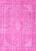 Machine Washable Abstract Pink Modern Rug, wshabs2804pnk