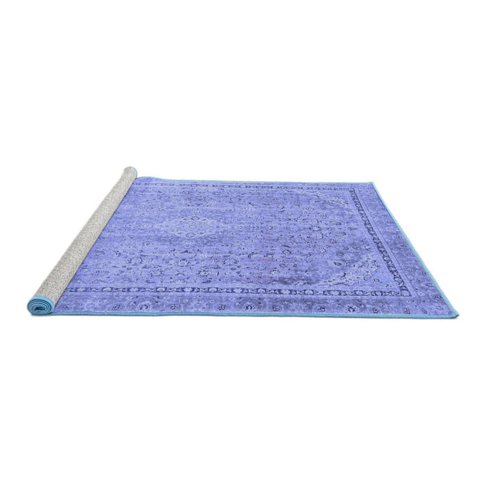 Sideview of Machine Washable Abstract Blue Modern Rug, wshabs2804blu
