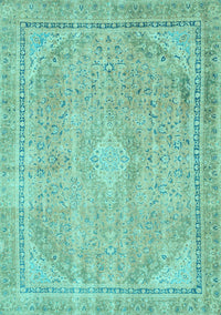 Abstract Light Blue Modern Rug, abs2804lblu