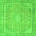 Square Abstract Green Modern Rug, abs2804grn