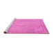 Sideview of Machine Washable Abstract Pink Modern Rug, wshabs2804pnk