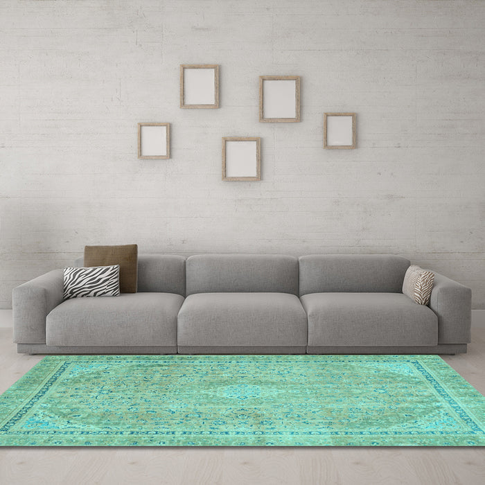 Machine Washable Abstract Light Blue Modern Rug in a Living Room, wshabs2804lblu