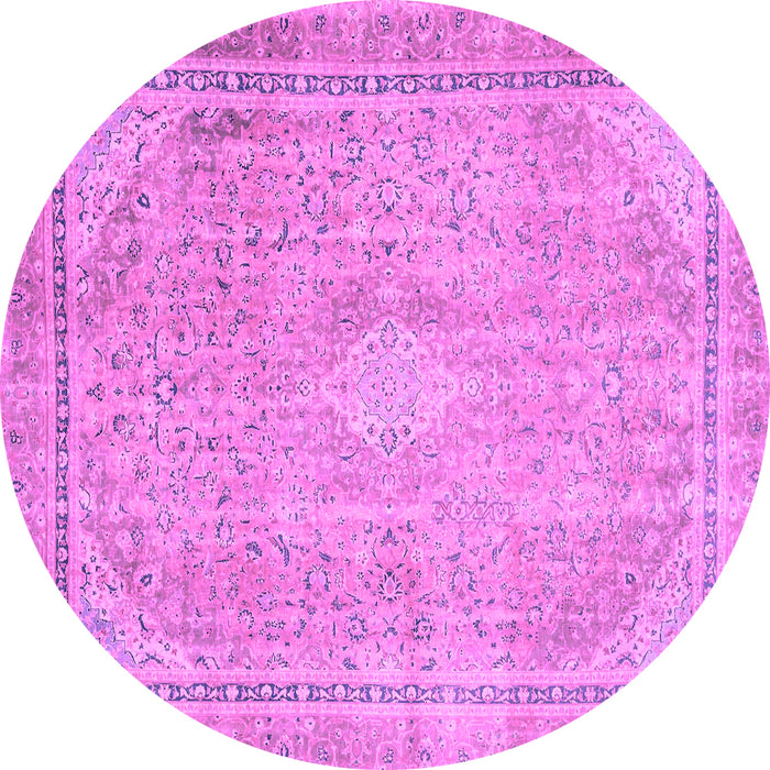 Round Abstract Purple Modern Rug, abs2804pur