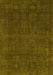 Machine Washable Abstract Yellow Modern Rug, wshabs2805yw