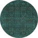 Round Machine Washable Abstract Light Blue Modern Rug, wshabs2805lblu