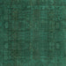 Square Machine Washable Abstract Turquoise Modern Area Rugs, wshabs2805turq