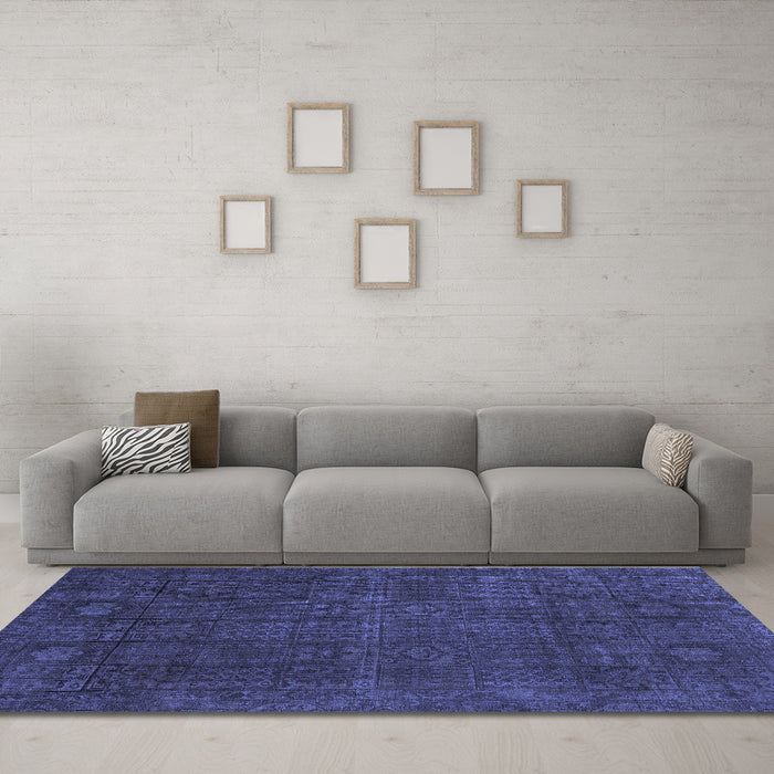 Machine Washable Abstract Blue Modern Rug in a Living Room, wshabs2805blu