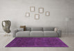 Machine Washable Abstract Purple Modern Area Rugs in a Living Room, wshabs2805pur