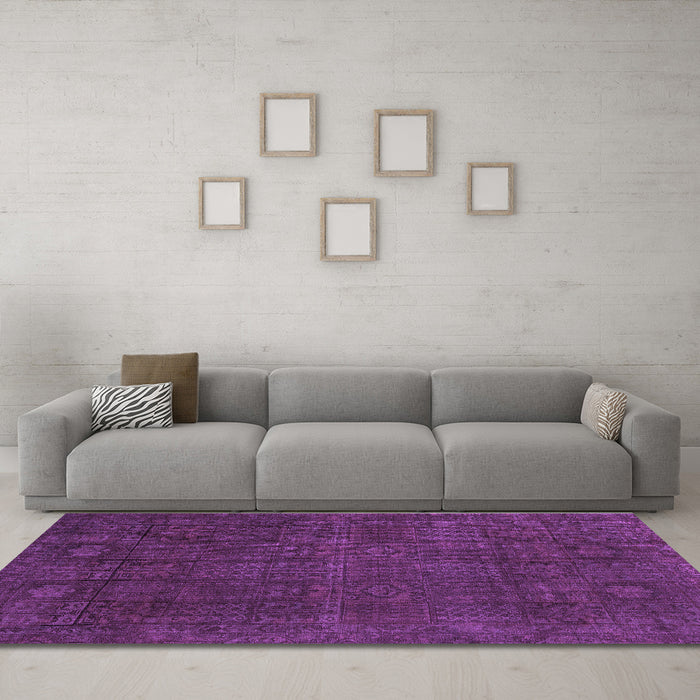 Machine Washable Abstract Purple Modern Area Rugs in a Living Room, wshabs2805pur