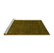 Sideview of Machine Washable Abstract Yellow Modern Rug, wshabs2805yw