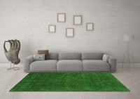 Machine Washable Abstract Green Modern Rug, wshabs2805grn