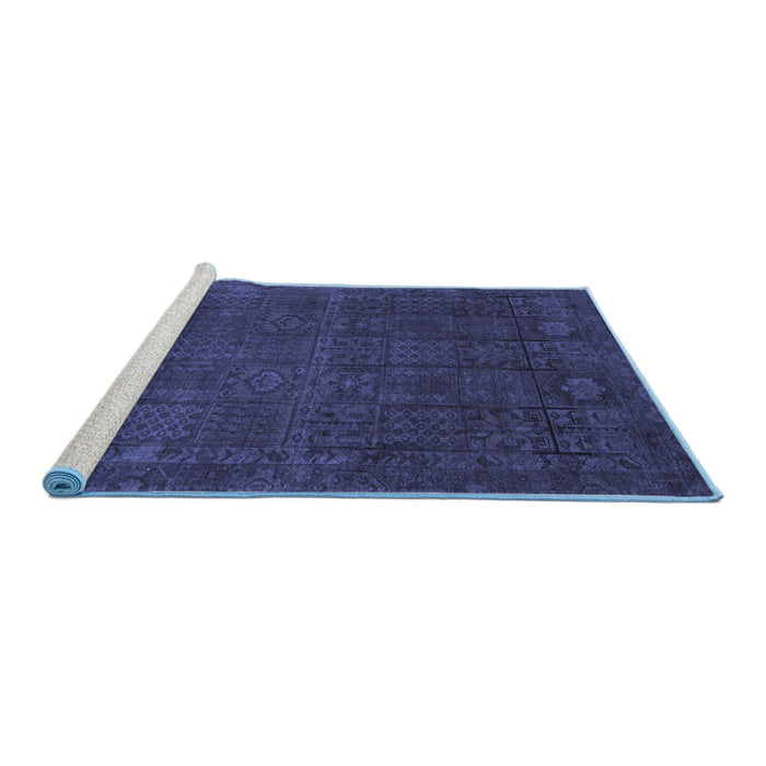 Sideview of Machine Washable Abstract Blue Modern Rug, wshabs2805blu