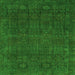 Square Machine Washable Abstract Green Modern Area Rugs, wshabs2805grn