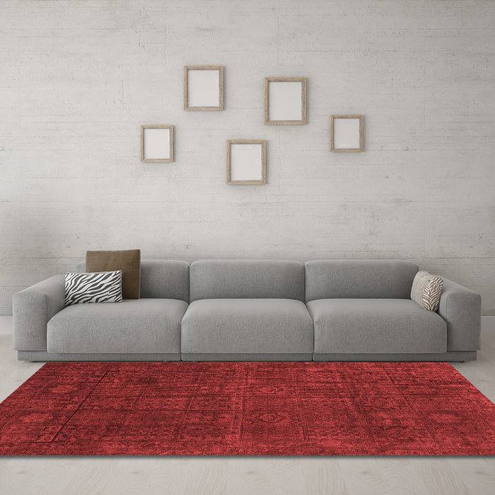 Modern Red Washable Rugs
