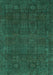 Machine Washable Abstract Turquoise Modern Area Rugs, wshabs2805turq