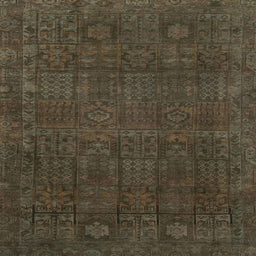 Square Abstract Chocolate Brown Modern Rug, abs2805