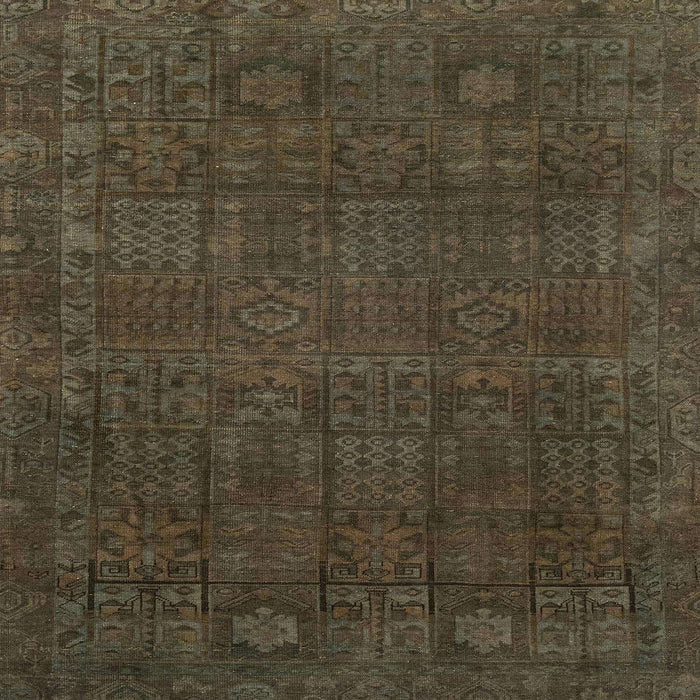 Square Abstract Chocolate Brown Modern Rug, abs2805