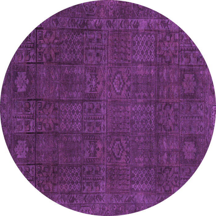 Round Machine Washable Abstract Purple Modern Area Rugs, wshabs2805pur