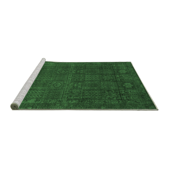 Sideview of Machine Washable Abstract Emerald Green Modern Area Rugs, wshabs2805emgrn