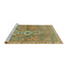 Sideview of Machine Washable Abstract Brass Green Rug, wshabs2806