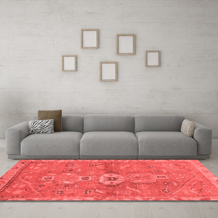 Modern Red Washable Rugs