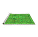 Sideview of Machine Washable Abstract Green Modern Area Rugs, wshabs2806grn